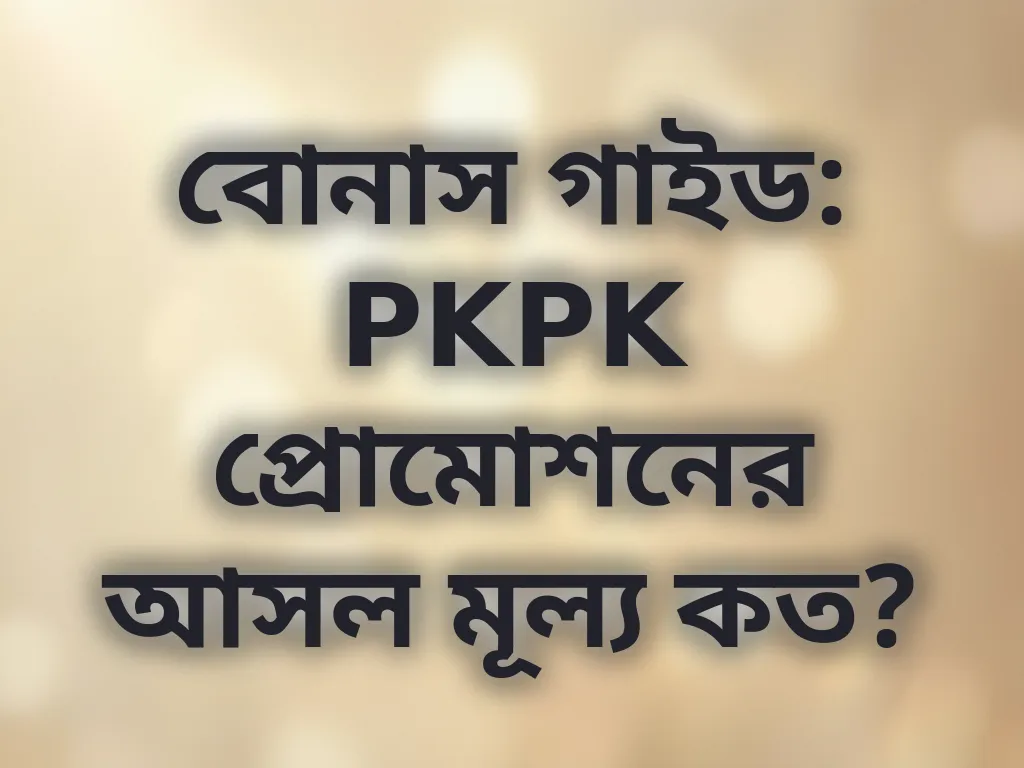 বোনাস গাইড: PKPK প্রোমোশনের আসল মূল্য কত?